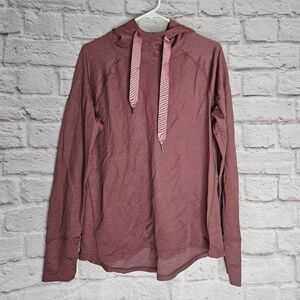 EMS womens Wool Blend Pullover Sweater Hoodie Purple Pink XL